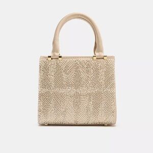 NWT Zara Satin Effect Pearl Bag